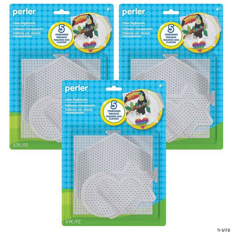 Perler Small And Large Basic Shapes Clear Pegboards 5 Per Pack 3 Packs Oriental Trading