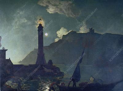 A Moonlight with a Lighthouse - Stock Image - C056/5752 - Science Photo Library