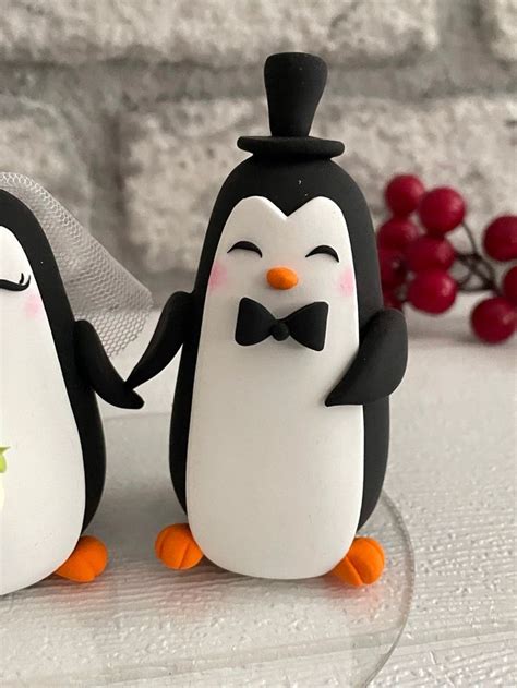 Penguin Wedding Cake Topper Free Shipping Custom Penguin Topper