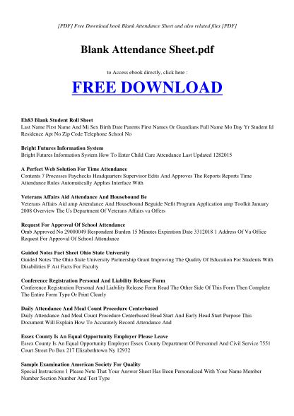 24 Free Printable Attendance Sheet Free To Edit Download And Print