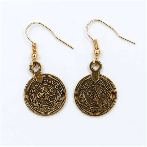 Female Bohemian Drop Earring Gypsy Zamac Vintage Retro Tibetan Coin