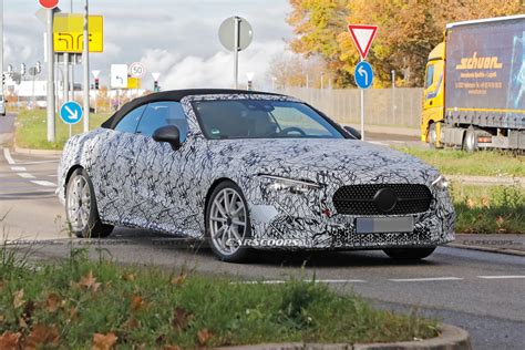 2023 Mercedes CLE Convertible Sheds A Little Cammo In Latest Test Run | Carscoops