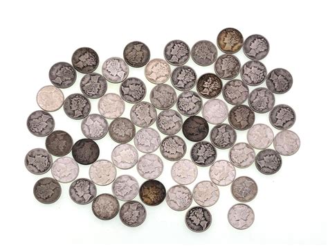 Lot - LOT OF 60 ASSORTED 1937-1945 MERCURY SILVER DIMES