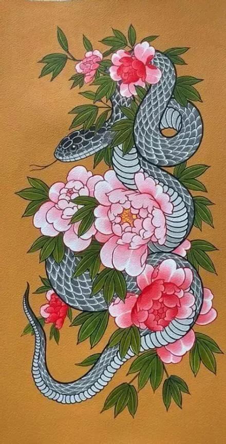 Traditional Japanese Snake Tattoo Designs Petpress Japanese Peony