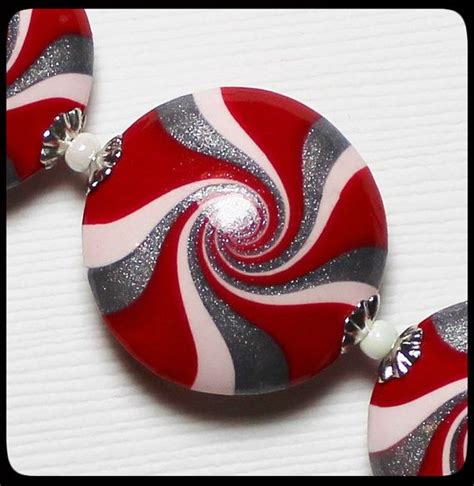 Mrs Claus Handmade Polymer Clay Beads Set Lentils Swirl Etsy