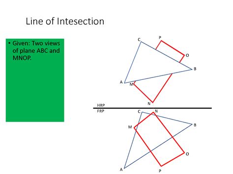solution engineering drawing   intersection  planes