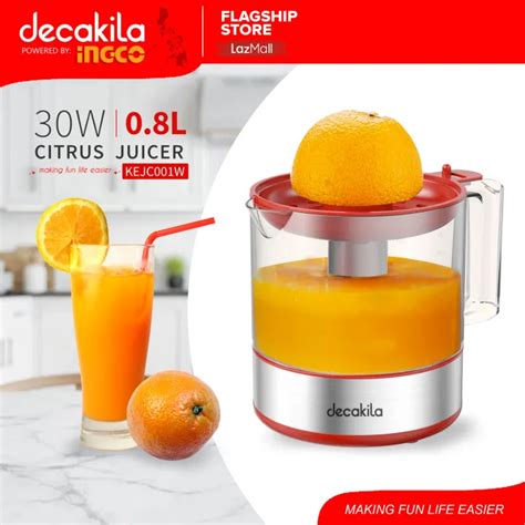 Decakila Kejc W Electric Citrus Juicer L W Transparent Juice Cap