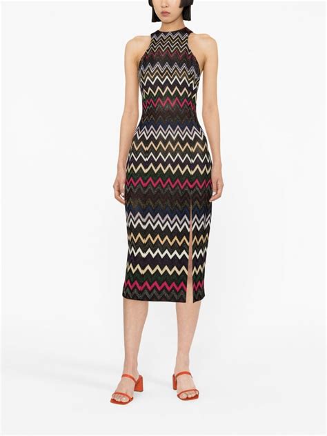 Missoni Zigzag Woven Midi Dress Black Farfetch