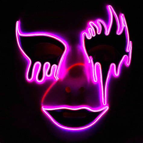 Buy Halloween Mask Led Maske Light Up Party Masks Neon Maska Cosplay