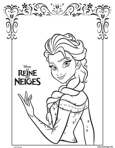 Coloriage La Belle Elsa Reine Des Neiges Frozen