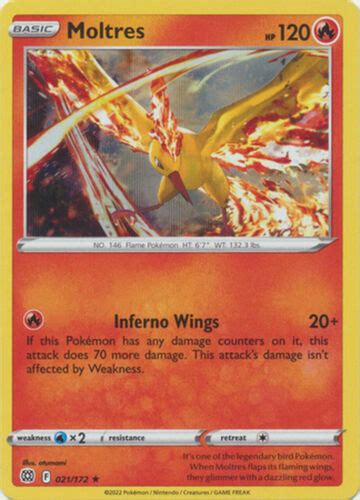 Moltres Holo Rare Brilliant Stars Pokemon Near Mint