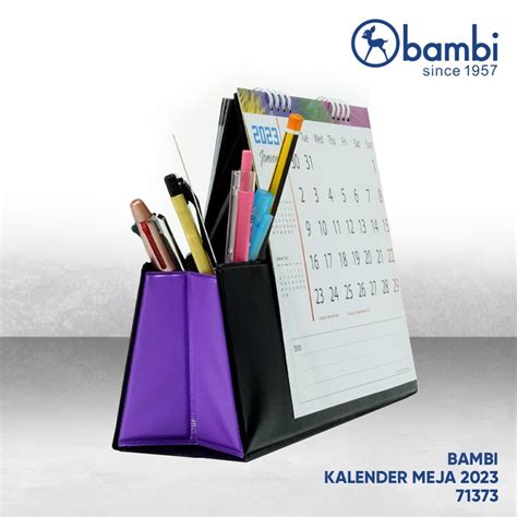 Kalender Meja Desk Calendar With Pencil Box Bambifiles