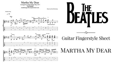 The Beatles Martha My Dear Guitar Fingerstyle Tabs And Sheet Free