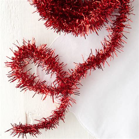 Metallic Red Tinsel Garland Christmas Garlands Christmas And Winter