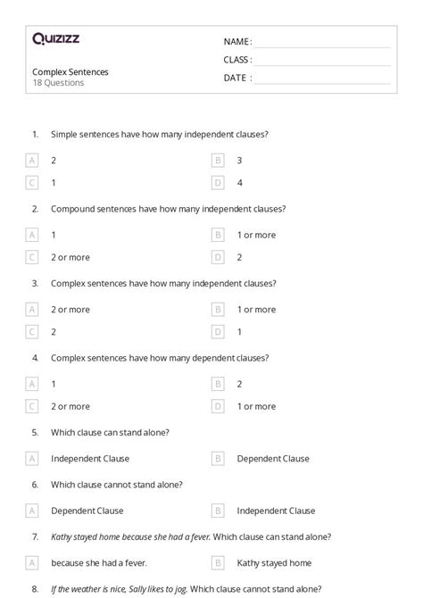 50 Diagramming Sentences Worksheets For 8th Grade On Quizizz