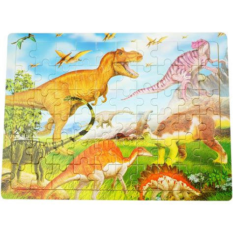 PUZZLE DREWNIANE UKŁADANKA DLA DZIECI ŚWIAT DINOZAURÓW DINO ZWIERZĘTA