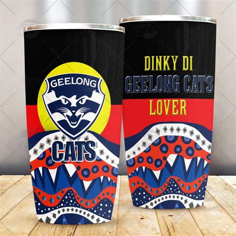 Afl Dinky Di Geelong Cats Lover Aboriginal Flag X Indigenous Stainless