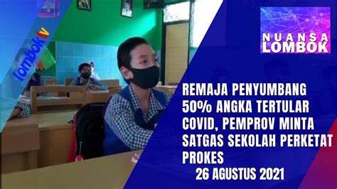 Remaja Penyumbang Angka Tertular Covid Pemprov Minta Satgas