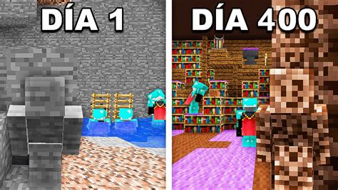 SOBREVIVÍ 400 DÍAS dentro de una BASE SECRETA de MINECRAFT YouTube