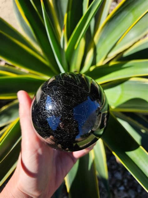 Large Black Tourmaline Sphere Polished Black Tourmaline Sphere