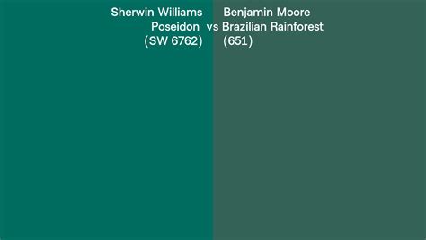 Sherwin Williams Poseidon SW 6762 Vs Benjamin Moore Brazilian