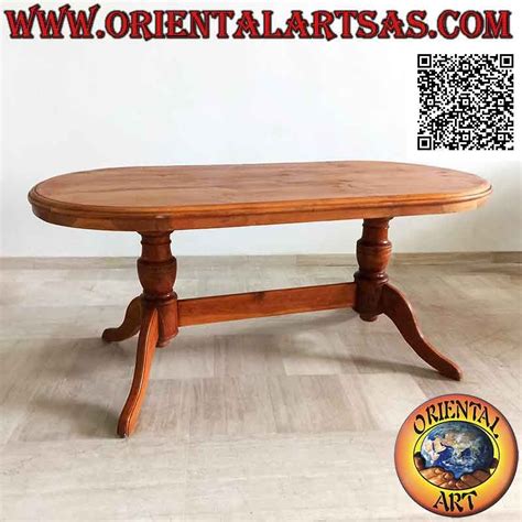 Mesa Ovalada Sobre Dos Patas De Estilo Imperial De Tres Patas Unidas En