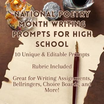 National Poetry Month Writing Prompts For High School Students Rubric