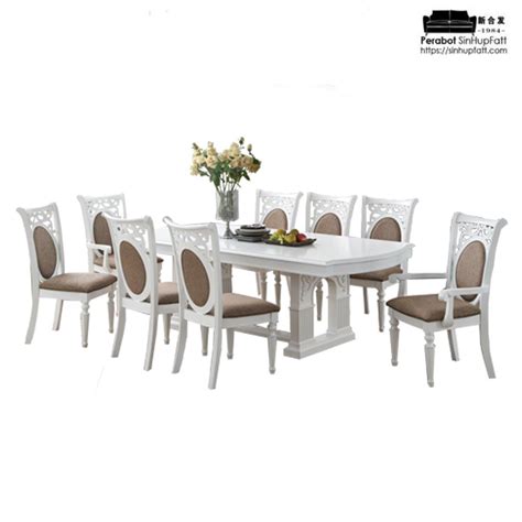 Rectangle Classic Wooden 8 Seater Dining Table Set