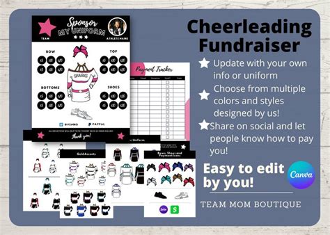 Cheerleading Fundraiser Sponsor My Cheer Uniform Cheer Team Ideas Editable Cheer Template - Etsy ...