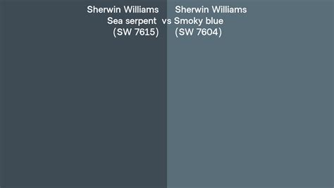 Sherwin Williams Sea Serpent Vs Smoky Blue Side By Side Comparison