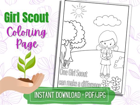 Daisy Girl Scout Coloring Pages