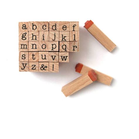 Typewriter Mini Alphabet Wooden Stamp Set Pieces Hobbycraft