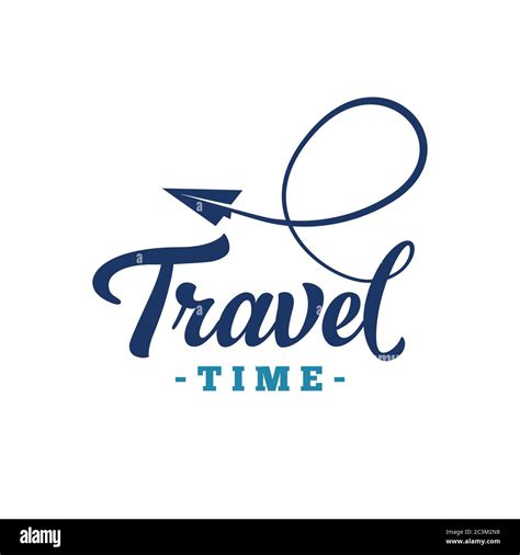 Travel Time Hand Drawn Lettering Vector And Illustration Stock Vector