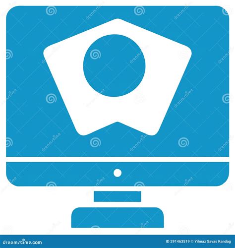 Computer Screen Icon on White Background. Stock Illustration ...