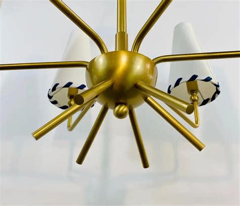 Araña Sputnik de 6 luces de estilo moderno de mediados de siglo en