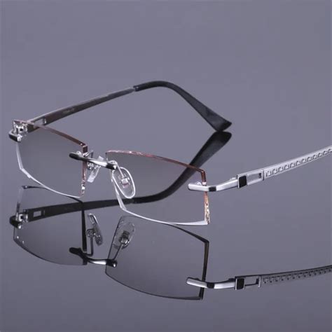 Vazrobe Pure Titanium Eyeglasses Frame Men Rimless Glasses Frames For