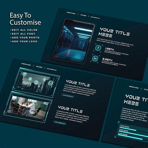 Technology Powerpoint Template PPT Modern Business Presentation Minimalist Templates Futuristic ...