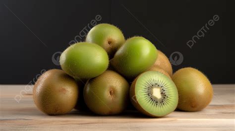 Pile Of Green Kiwi Fruit On A Table Background Kiwifruit Picture