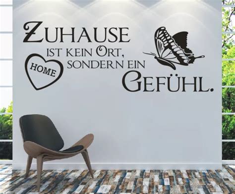 WANDTATTOO SPRUCH ZUHAUSE kein Ort Gefühl Wandsticker Sticker