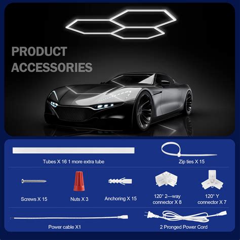 Modern Hexagon Led Garage Light 3 Grids System