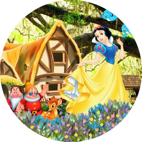 Painel Redondo X M Branca De Neve Casa Jardim Floral Elo