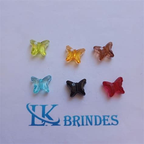 Borboleta Mini Acrilico Colorida Passante 1cm Pct 35 Unds Elo7