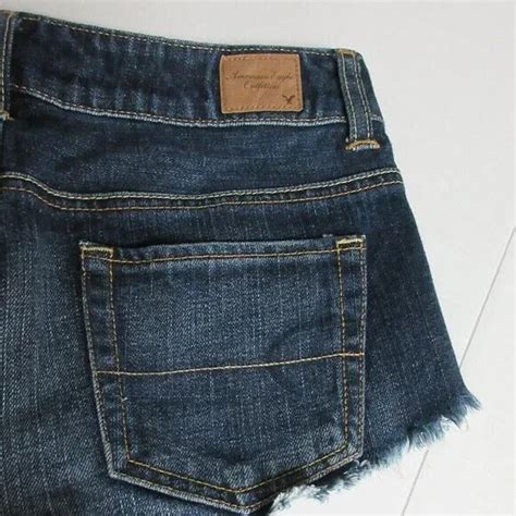 American Eagle Cut Off Jean Shorts Womens Sz Frayed Raw Hem Denim