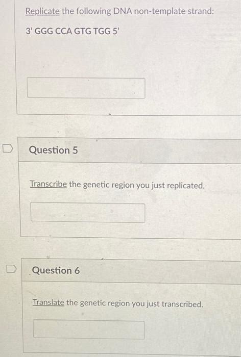 Solved Replicate The Following DNA Non Template Strand 3 Chegg