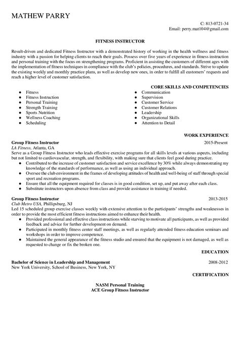 Professional Fitness Instructor Resume Examples for Free | ResumeGets