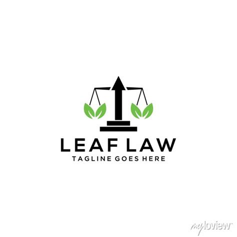 Creative Modern Leaf Law Balance Sign Logo Design Template Posters For