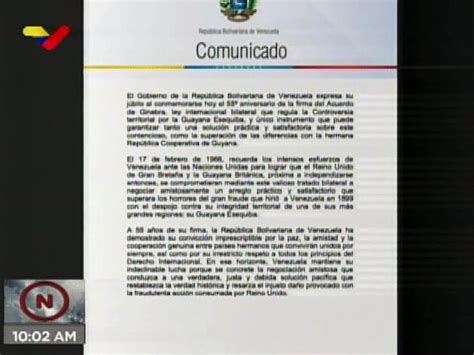 Comunicado Venezuela Celebra Con Júbilo Vigencia Del Acuerdo De