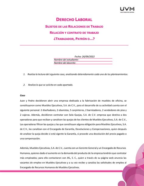 U3 A2 Caso q Análisis de caso es la actividad número dos de la