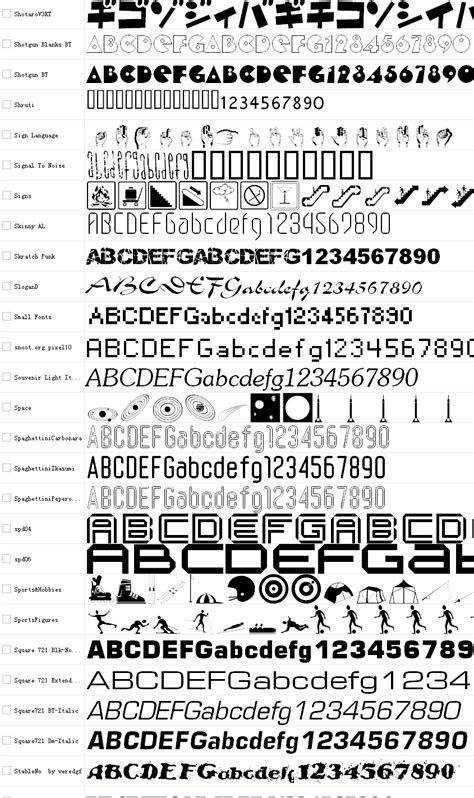 英文字体名称对照速查列表word文档在线阅读与下载免费文档