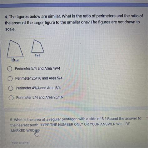 Perimeters And Areas Of Similar Figures Quiz EDUSANS